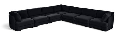 Hammond - Velvet Performance Fabric Upholstered 7 Piece Corner Sectional
