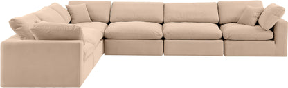 Comfy - 6 Piece Velvet Modular Corner Sectional
