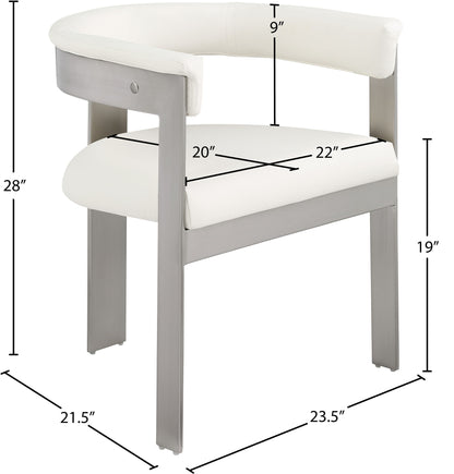 Romeo - Faux Leather Dining Chair With Silver Base (Set of 2)
