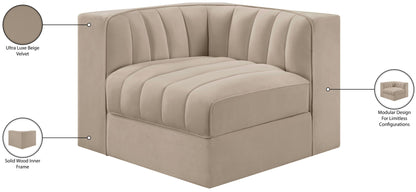 Rummi - Velvet Performance Fabric Upholstered Modular Corner Chair