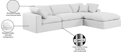 Comfy - 4 Piece Linen Fabric Modular Sectional With Chaise