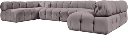 Orin - U-Shaped Velvet 6 Piece Modular Sectional