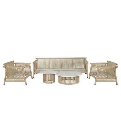 Zira - 5 Piece Patio Sofa Set - Beige