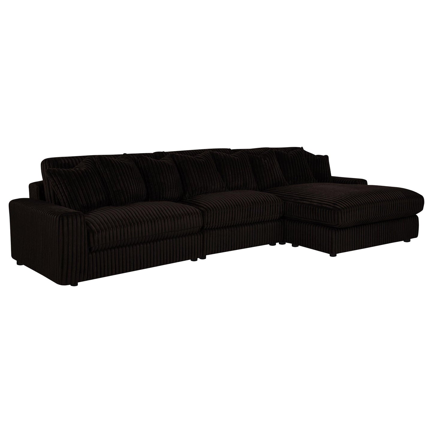Blaine Upholstered Reversible Chaise Sectional Sofa Chocolate