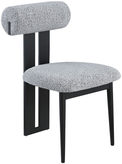 Dario - Boucle Dining Chair With Black Frame (Set of 2)