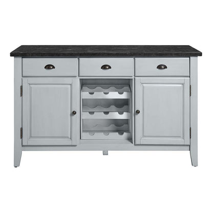 Lanton - Server - Natural Marble & Antique White