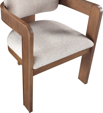 Sacha - Linen Dining Chair With Brown Base (Set of 2)