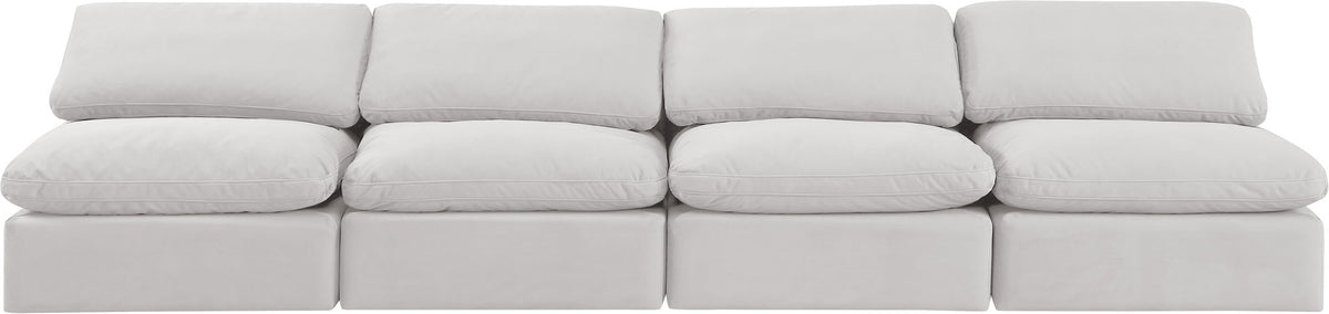 Indulge - Velvet 4 Seat Modular Armless Sofa