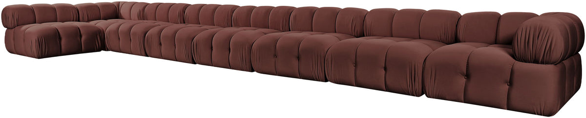 Orin - Velvet Performance Fabric Upholstered 8 Piece L-Shaped Sectional