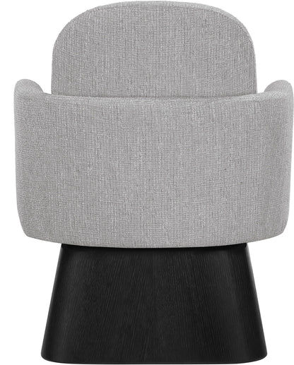 Marlowe - Linen Textured Fabric Upholstered Swivel Accent Chair - Stained Black