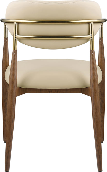 Ronda - Vegan Leather Upholstered Dining Arm Chair - Walnut Legs