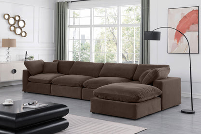 Comfy - 5 Piece Velvet Modular Sectional With Chaise