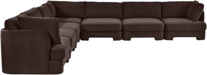 Hammond - Velvet Performance Fabric Upholstered 7 Piece Corner Sectional