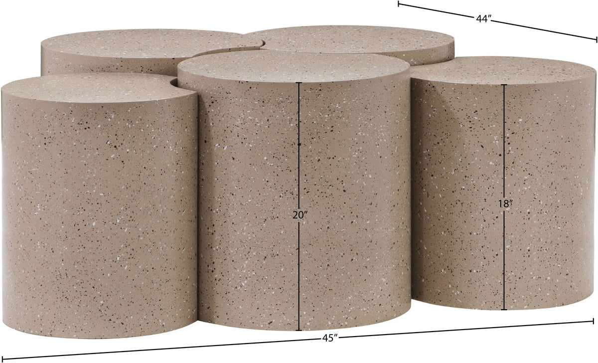 Dimple - 20" 5 Piece Modular Coffee Table - Terazzo Finish