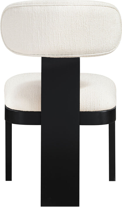 Timbra - Linen Textured Fabric Upholstered Dining Chair (Set of 2) - Black Base