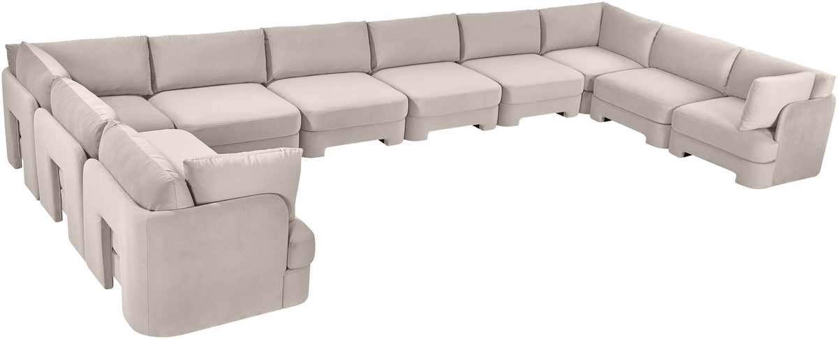 Hammond - Velvet Performance Fabric Upholstered 10 Piece Sectional