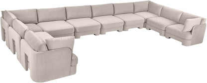 Hammond - Velvet Performance Fabric Upholstered 10 Piece Sectional