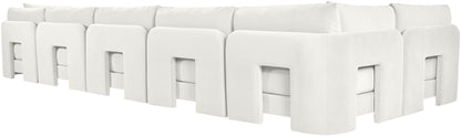 Hammond - Velvet Performance Fabric Upholstered 6 Piece L-Shaped Armless Sectional