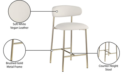 Lupita - Counter Stool With Brushed Gold Frame (Set of 2)