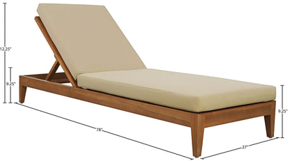 Mirella - Water Resistant Fabric Upholstered Outdoor Patio Chaise Lounge