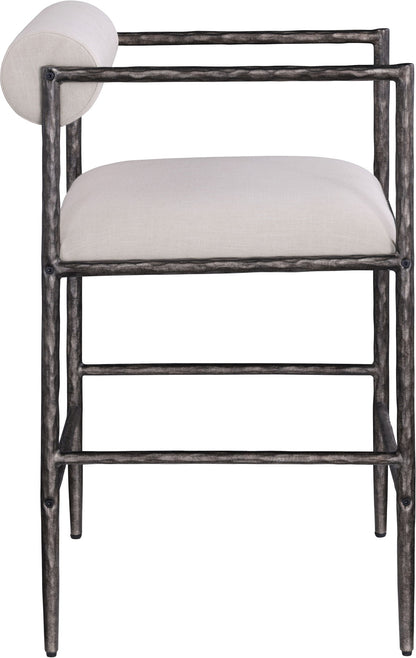 Axis - Linen Textured Beige Fabric Upholstered Counter Stool (Set of 2)