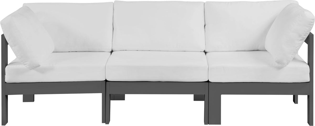 Nizuc - Outdoor Patio 3 Seat Modular Sofa With Gray Frame