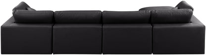 Comfy - 5 Piece Faux Leather Modular Sectional With Chaise