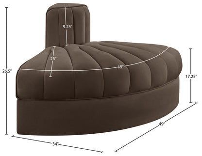 Rummi - Velvet Performance Fabric Upholstered Modular Chair