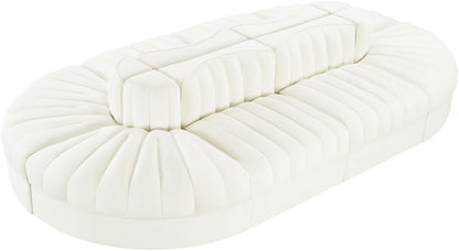 Rummi - Oval Velvet Performance Fabric Upholstered 8 Piece Modular Sectional