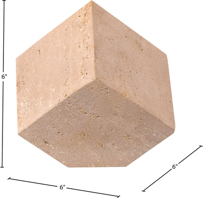 Block - Travertine Decorative Cube - Natural