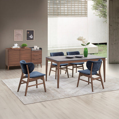 Bevis - Dining Table - Engineered Stone Top & Walnut