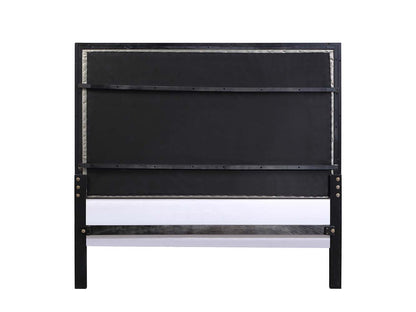 Nicola - Queen Bed - Silver Synthetic Leather & Black