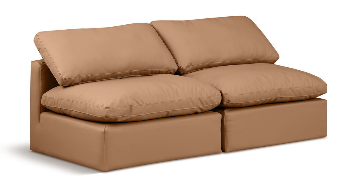 Indulge - Faux Leather 2 Seat Modular Armless Sofa