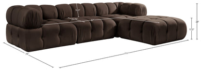 Orin - Velvet 4 Piece Modular Sectional With Chaise