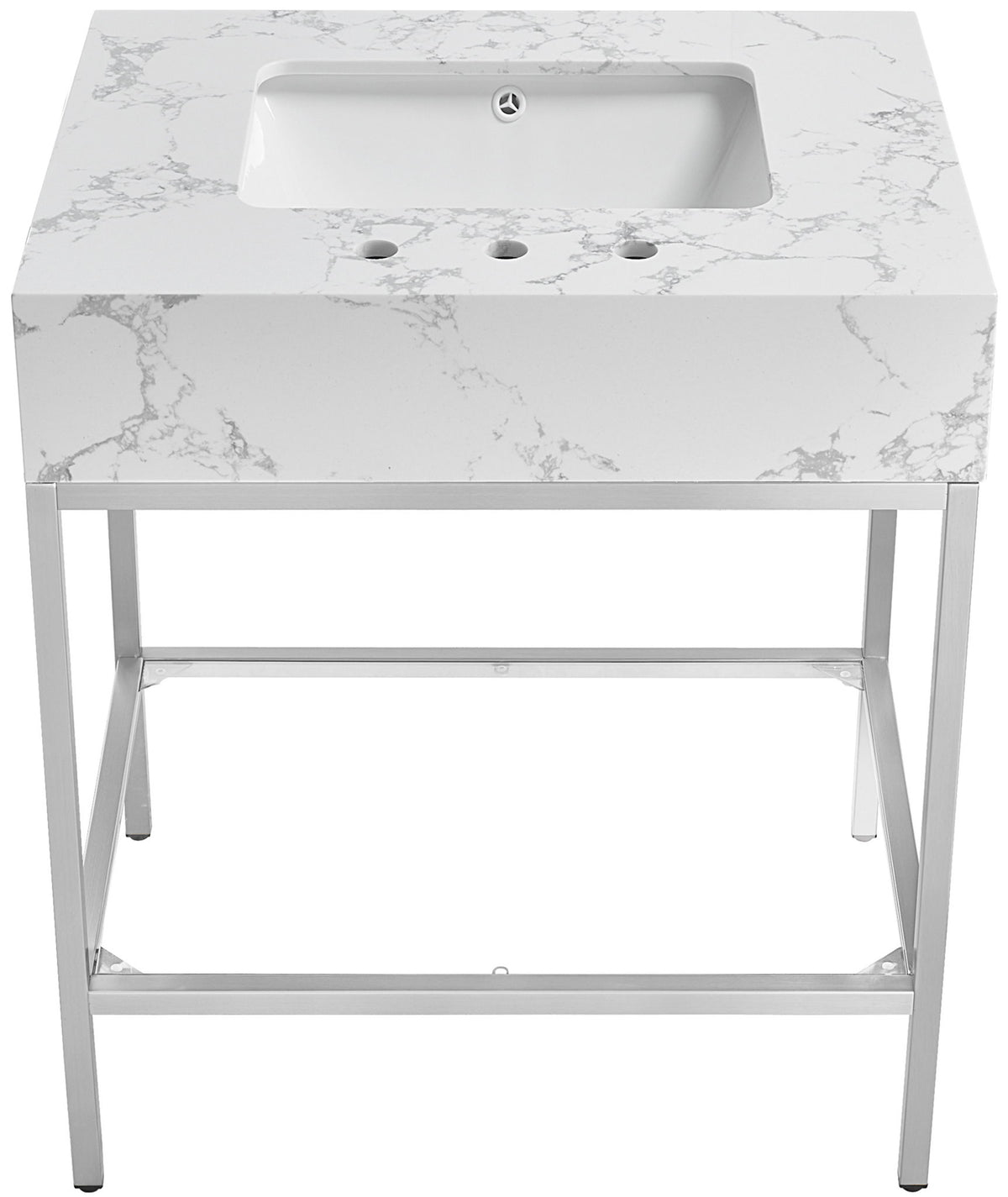 Marmo - Engineered Marble Bathroom Vanity With Chrome Base