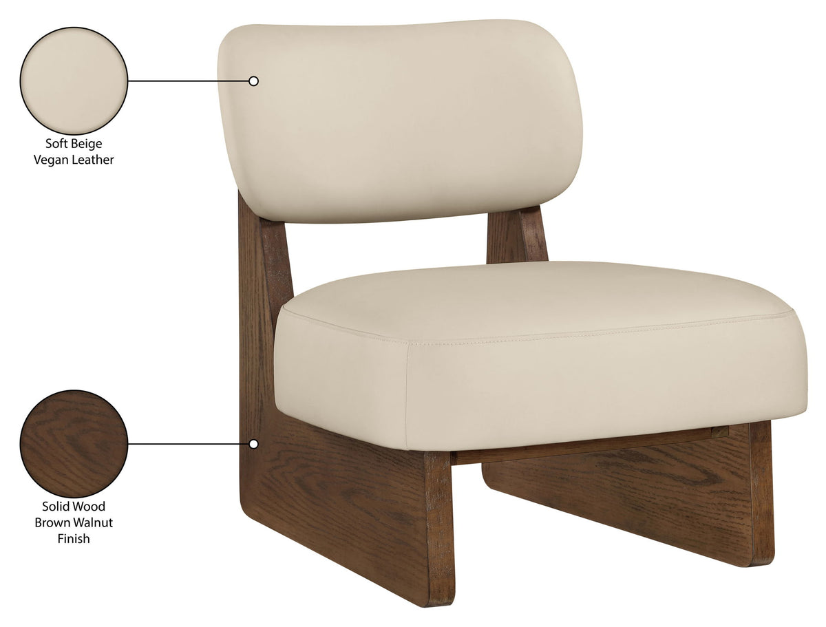 Vetra - Vegan Leather Upholstered Accent Chair With Brown Base