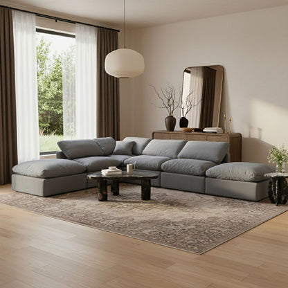 Indulge - Velvet 6 Piece Modular Armless Sectional