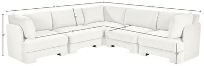 Hammond - Velvet Performance Fabric Upholstered 5 Piece Corner Sectional