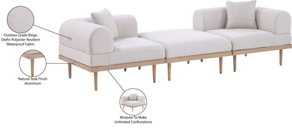 Laguna - 3 Piece 106.5" Outdoor Patio Modular Sofa With Backless Seat