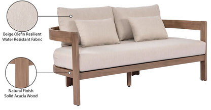 Newport - Water Resistant Fabric 65" Upholstered Outdoor Patio Loveseat