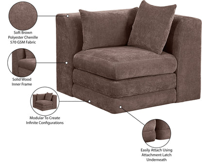 Stellar - Chenille Fabric Upholstered Modular Corner Chair