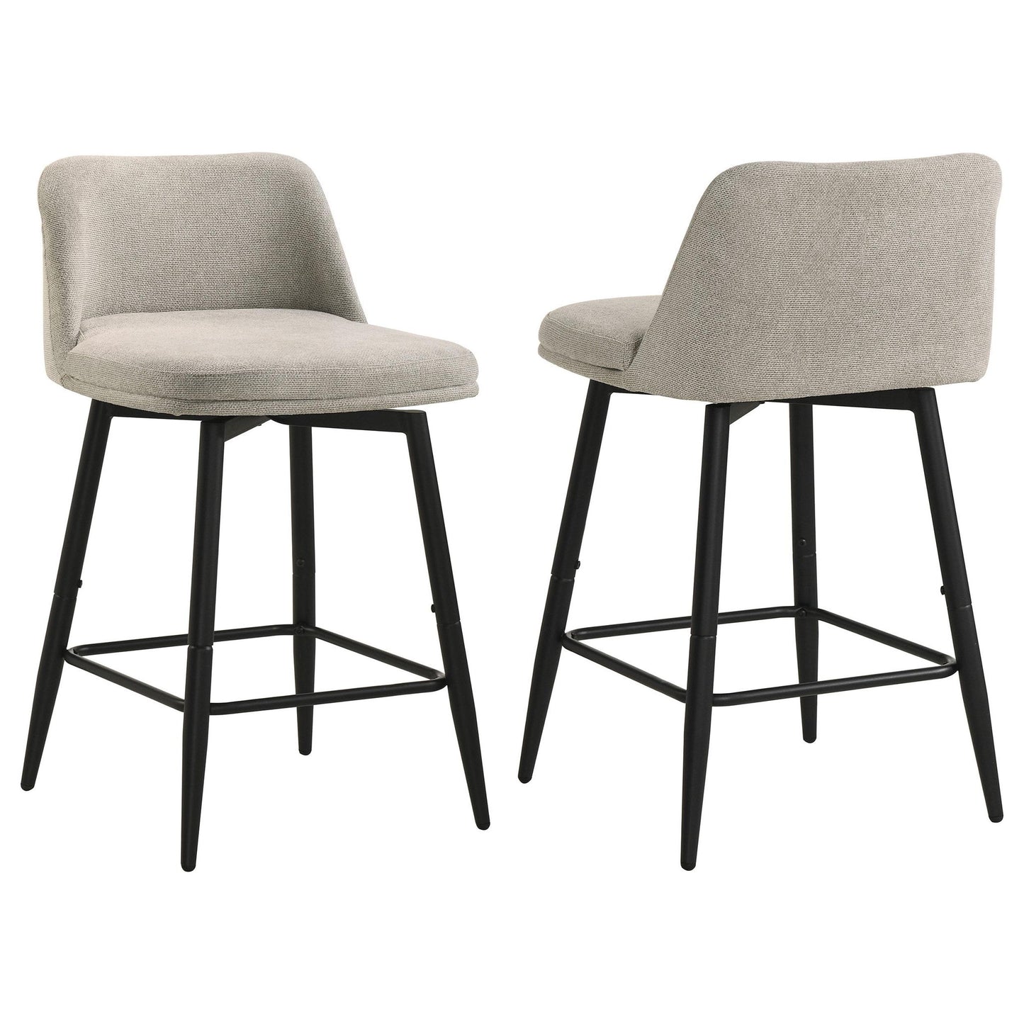 Mellor Fabric Upholstered Swivel Counter Chair Slate Brown (Set of 2)
