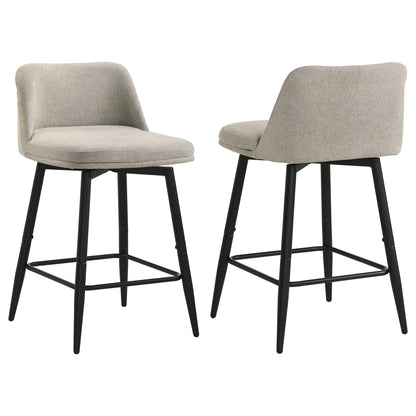 Mellor Fabric Upholstered Swivel Counter Chair Slate Brown (Set of 2)
