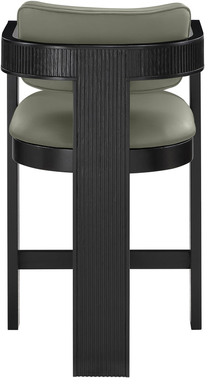 Sacha - Vegan Leather Upholstered Counter Stool With Black Base