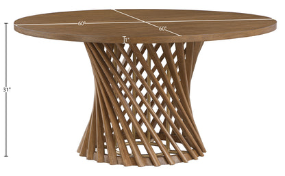Hexon - 60" Oak Veneer And Solid Wood Dining Table - Brown