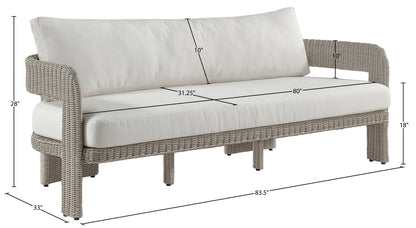 Sandbay - Olefin Water Resistant Fabric And Wicker Outdoor Patio Sofa