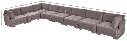 Hammond - Velvet Performance Fabric Upholstered 8 Piece L-Shaped Sectional