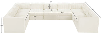 Rummi - Velvet Performance Fabric Upholstered 9 Piece Modular Sectional