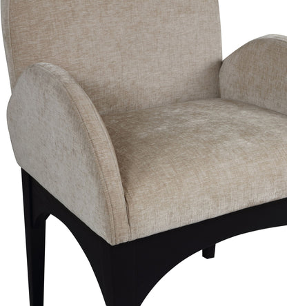 Waldorf - Chenille Dining Arm Chair With Black Legs