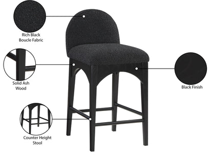 Waldorf - Boucle Stool With Black Legs